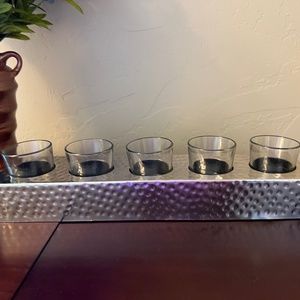 Threshold Hammered Chrome 5 Votive Candle Holder